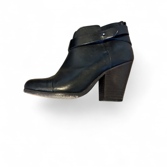 Rag & Bone Black Leather Moto Ankle Boots Size 6 EU 36 Handmade in Italy - Picture 11 of 15